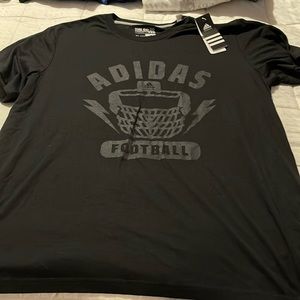 Adidas black football tshirt X-Large men’s new tags on